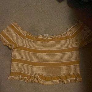 Yellow stripped crop top